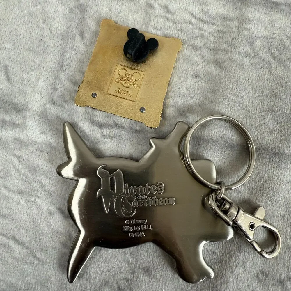 Lot Of 9 Disney Pirates Of The Caribbean Pins McDonalds Toys Tattoos Keychain - Picture 12 of 14